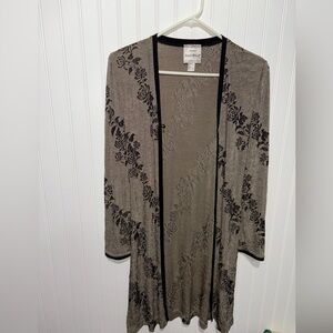 Joseph Ribkoff Black and Brown Floral Cardigan| Size 6